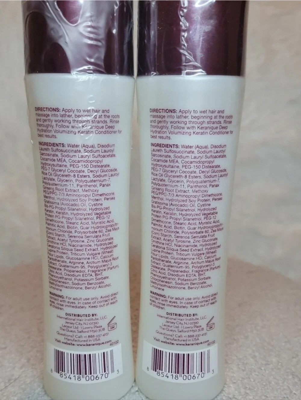 ✨️Keranique✨️Scalp Stimulating Shampoo-Deep Hydration.Set of (2) 8oz. Never Used